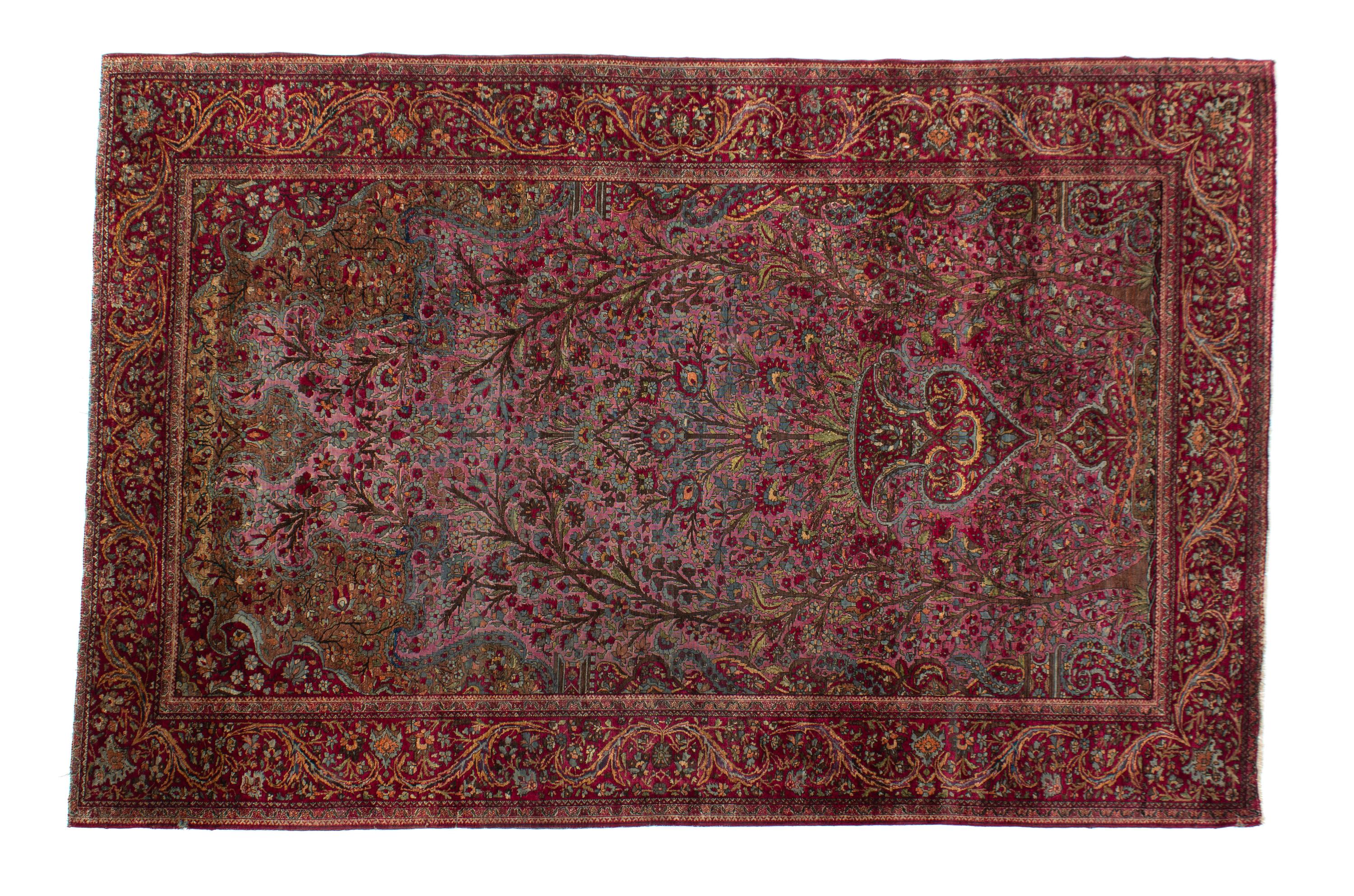 A Silk Tabriz Rug 6 feet 6 x 4 feet 3 1/2 inches. — 20TH CENTURY