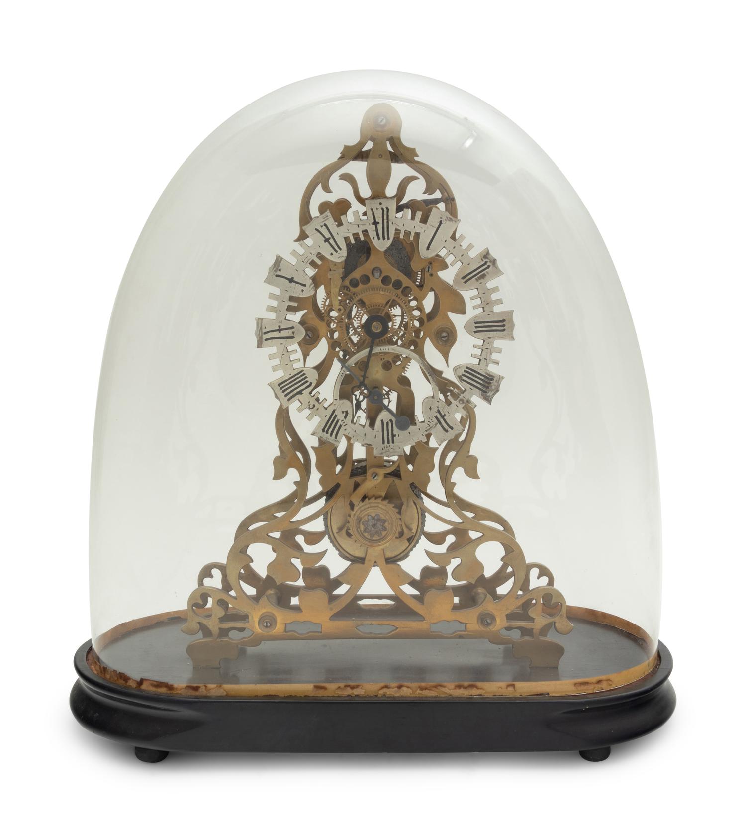 An English Brass and Steel Skeleton Clock