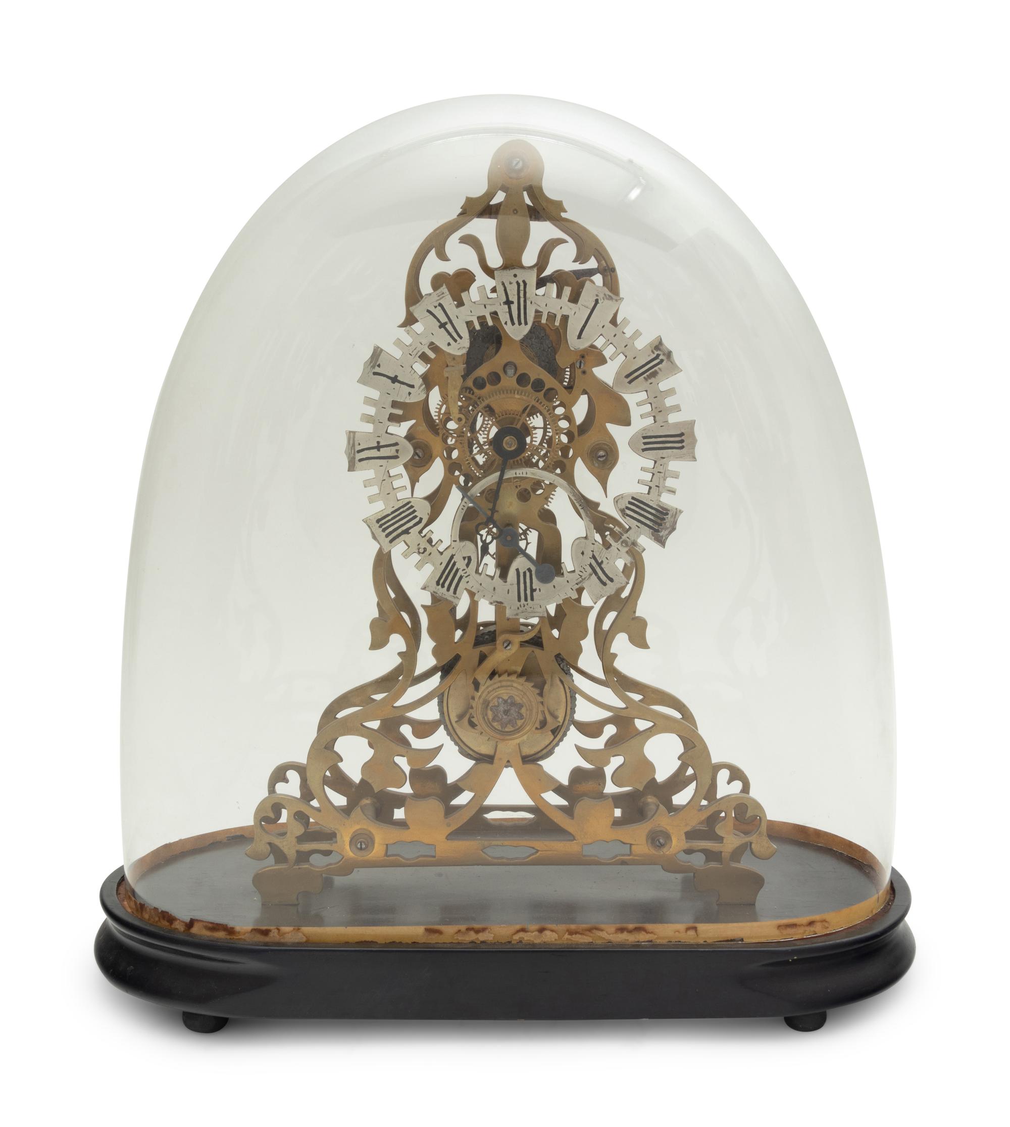 An English Brass and Steel Skeleton Clock