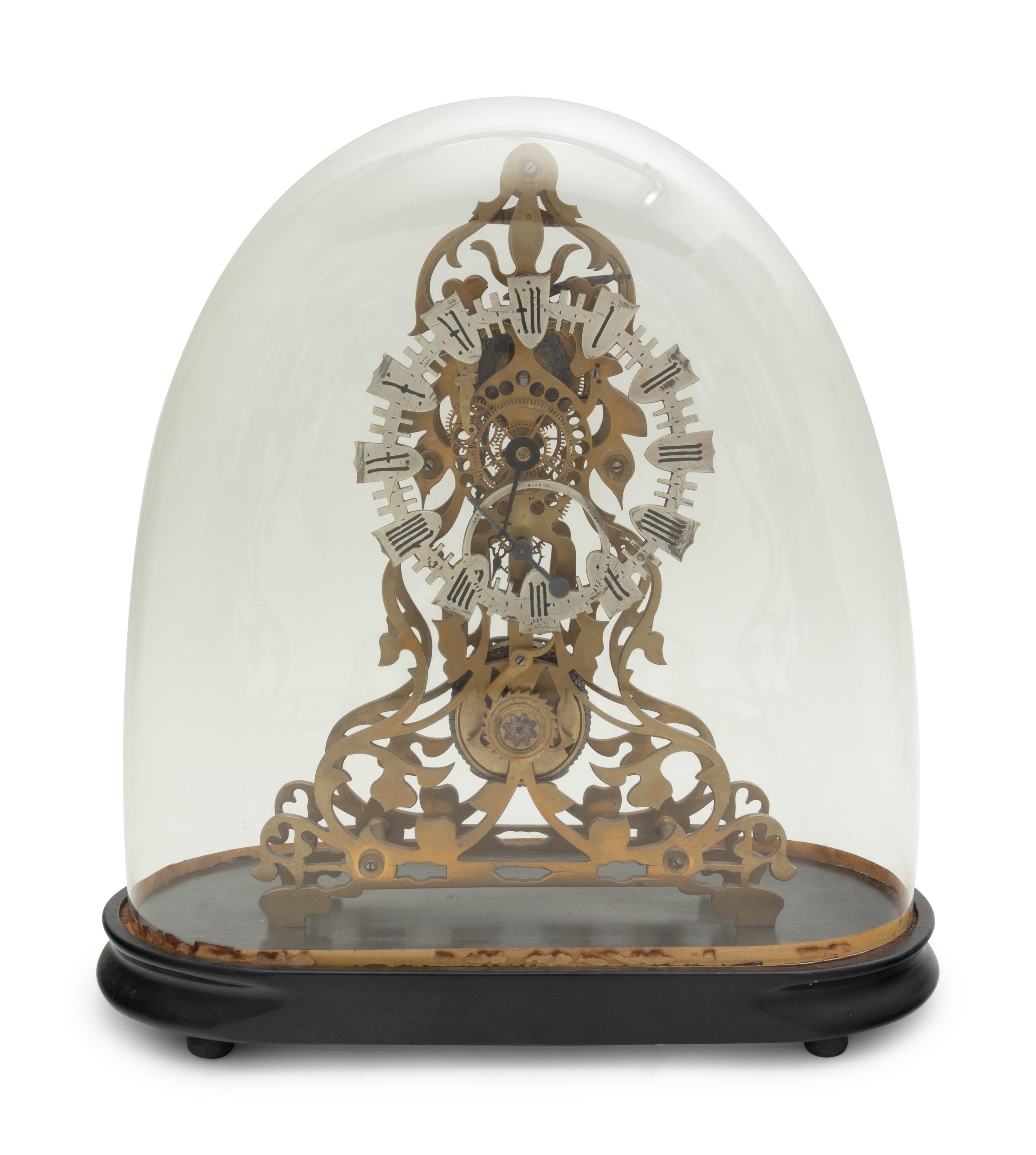 An English Brass and Steel Skeleton Clock
