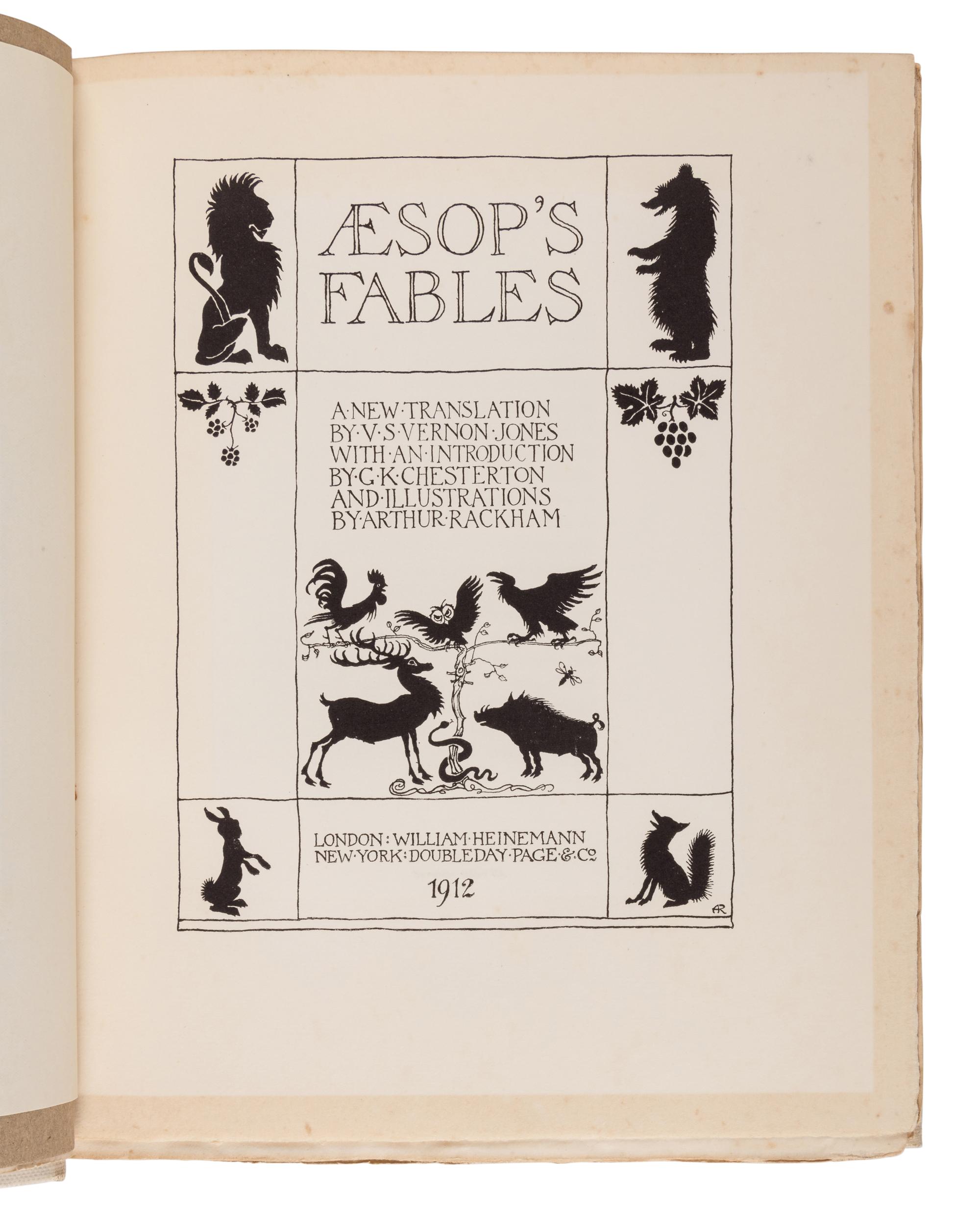 [RACKHAM, Arthur (1867-1939)]. AESOP (ca. 620-564 BCE). Aesop's Fables. London: William Heinemann, 1912.