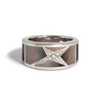 MAUBOUSSIN, WHITE GOLD, MOTHER-OF-PEARL AND DIAMOND 'ÉTOILE MYSTÈRE' RING