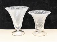 Two Lalique Frosted Glass Vases. Height of taller 6 inches.