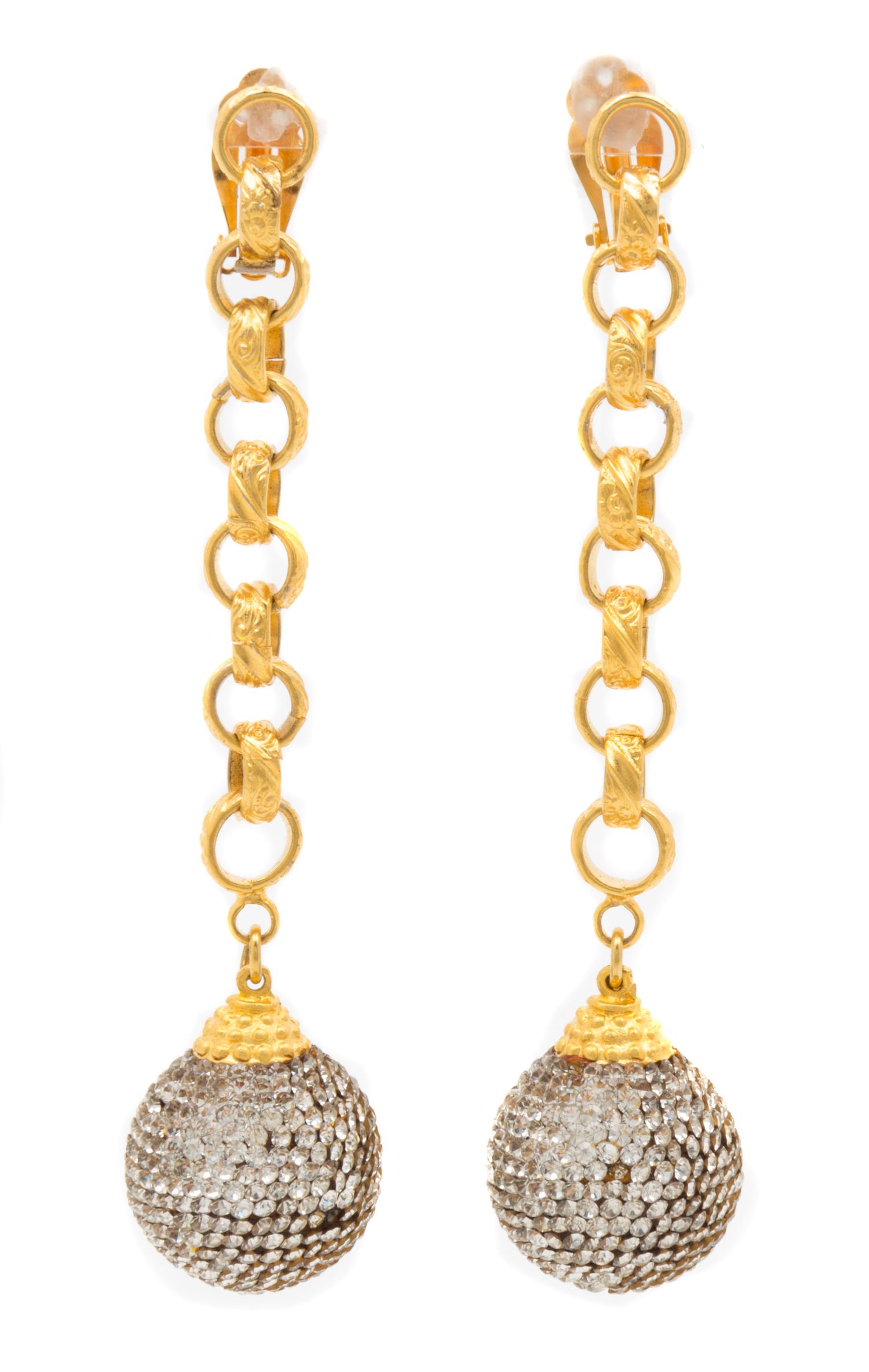 A Collection of Goldtone Drop Earclips,