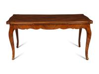 A Louis XV Style Gilt Bronze Mounted Tulipwood and Marquetry Extension Dining Table