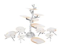 A Chinese Export Silver and Mother-of-Pearl Table Garniture