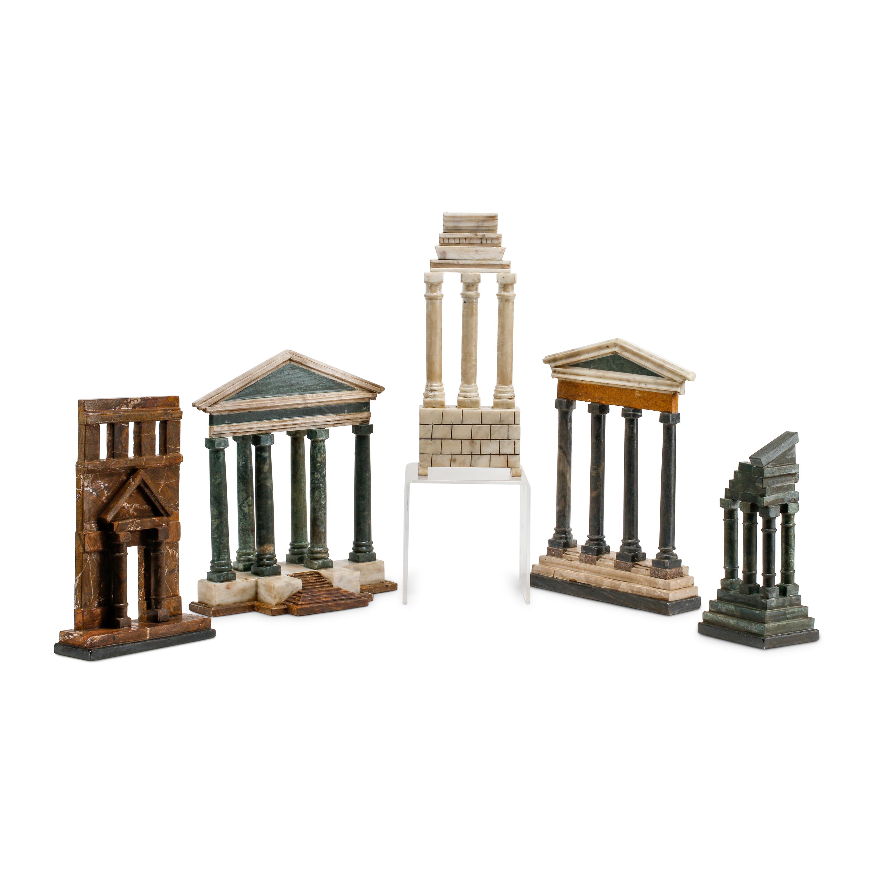 Five Italian Marble Models of Ruins