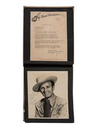 [COUNTRY MUSIC]. Traditional Country Music Hall of Fame scrapbook identified to Harold Sharp, containing rare Hank Williams Memorial Souvenir program.