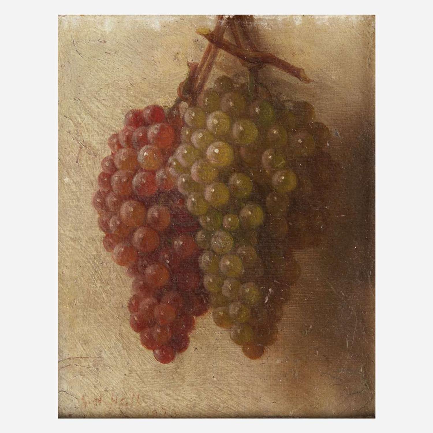 George Henry Hall (American, 1825-1913) Still Life with Hanging Grapes