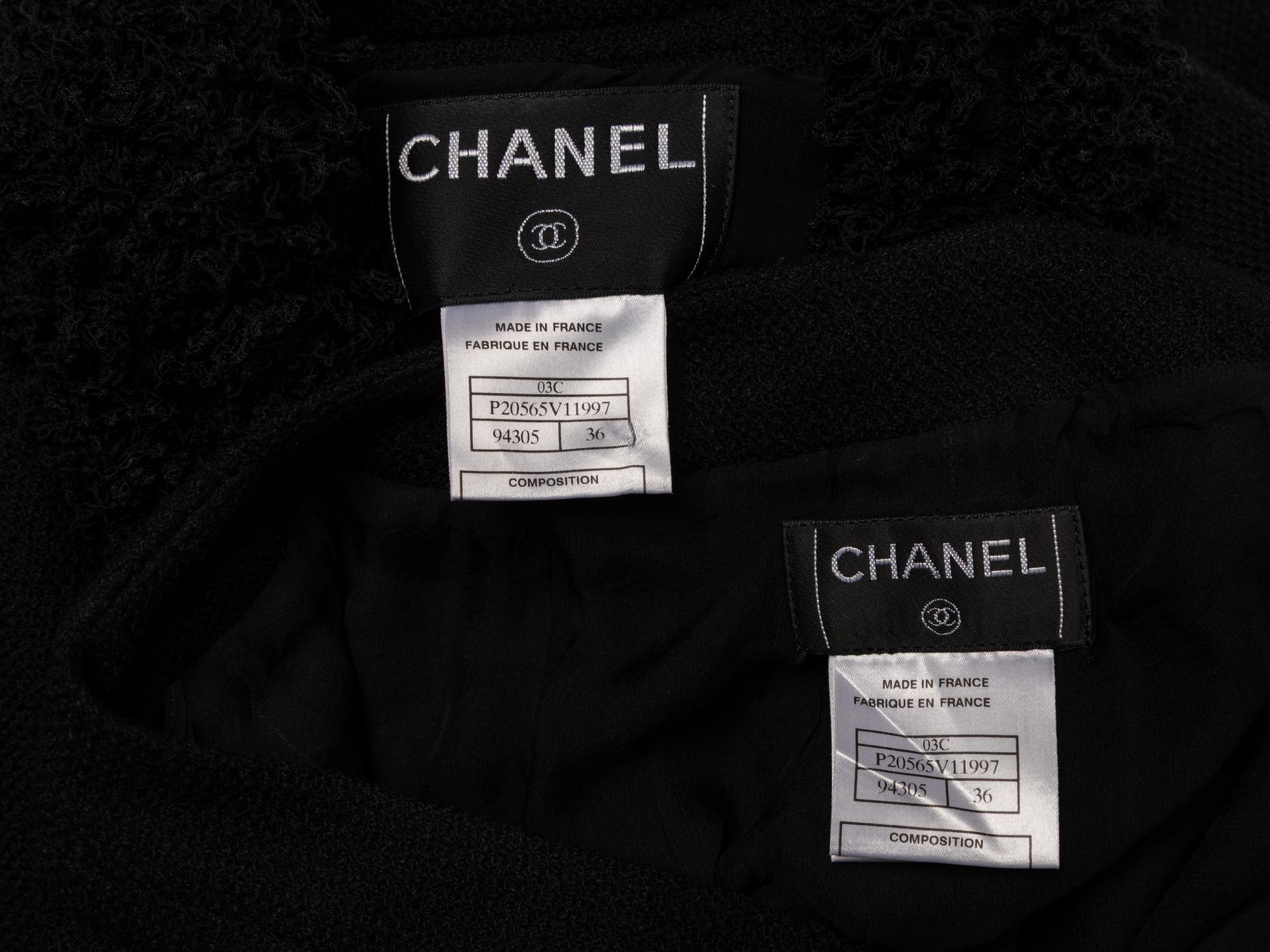 Chanel, Lightweight Black Tweed Pantsuit