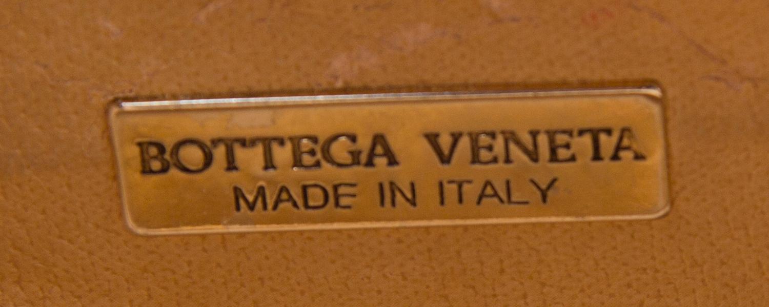 A Bottega Veneta Metallic Gray Intrecciato Flap Handbag, 9" x 6.5" x 1.5".