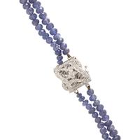 TANZANITE, DIAMOND, AND WHITE GOLD NECKLACE