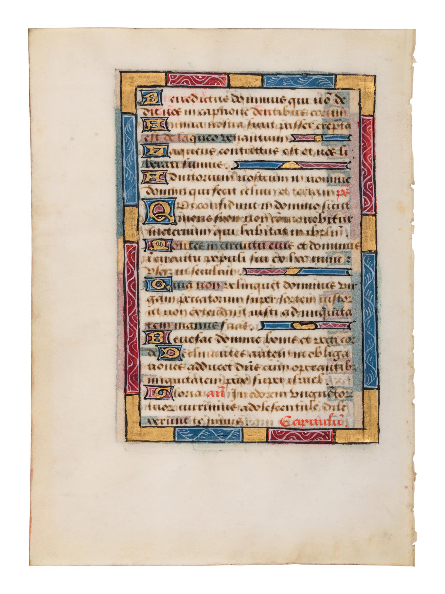 5 remarkable leaves illuminated from the late 13th to the late 15th century in France and England.
