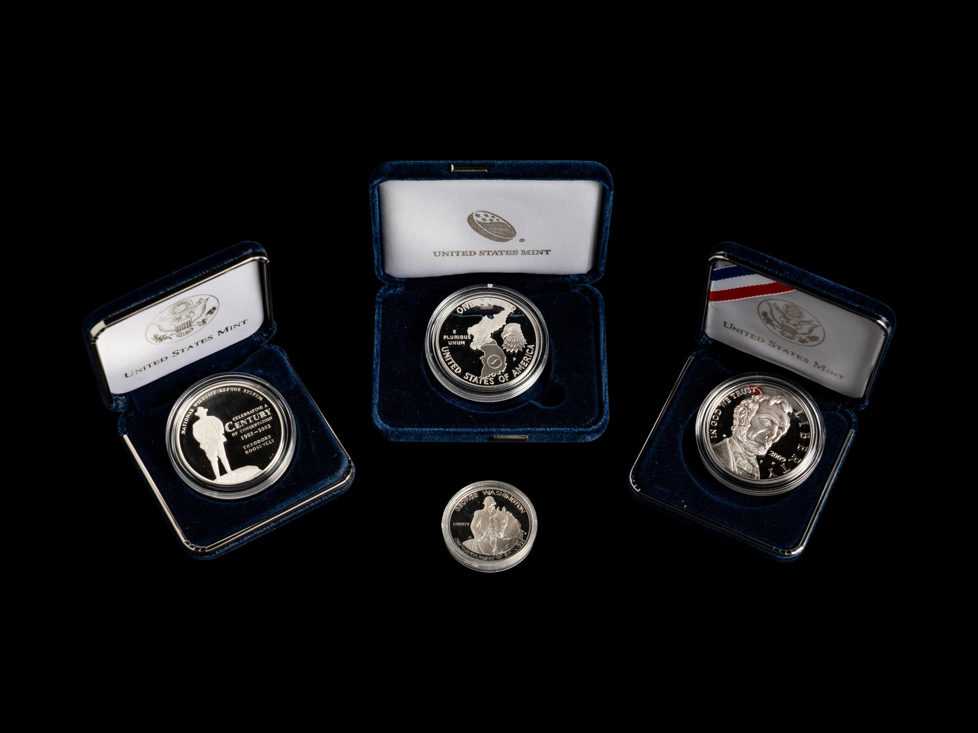 A Collection of US Mint Issued Commemorative Silver Coins