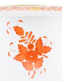 A Herend Porcelain Chinese Bouquet Rust Cache Pot