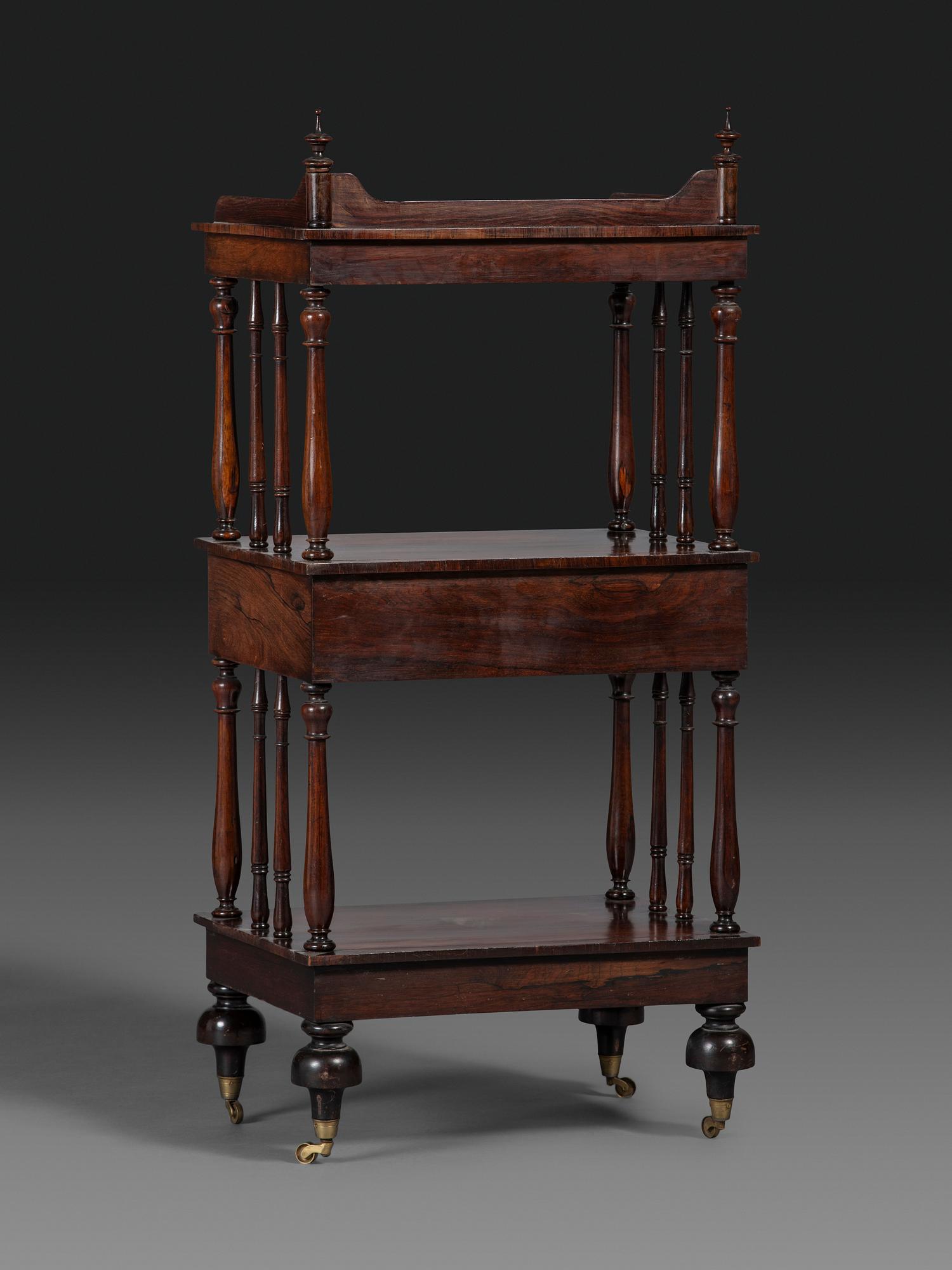 A Regency Rosewood Three-Tiered Etagere