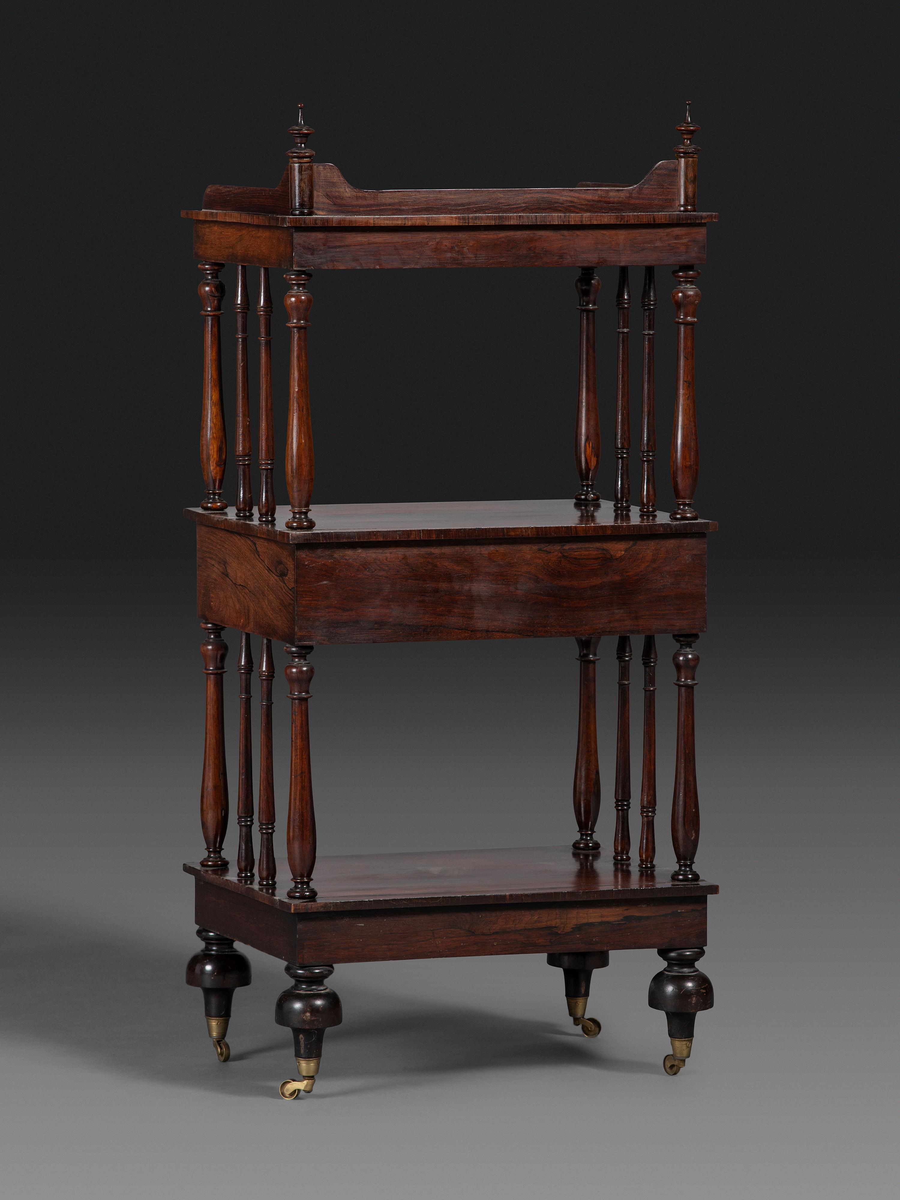 A Regency Rosewood Three-Tiered Etagere