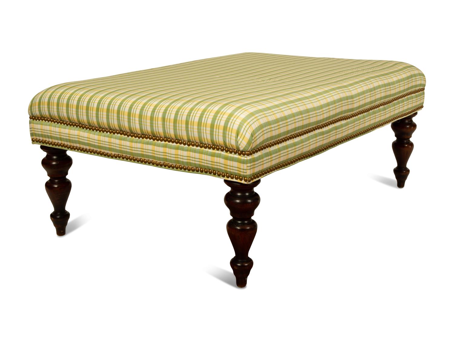 A Pierre Frey Silk Upholstered Ottoman