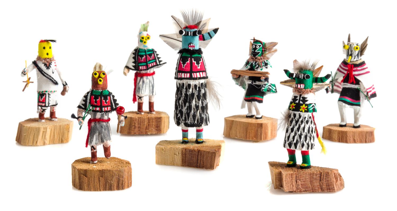 A Group of Sixteen Hopi Kachina Dolls Height of tallest 2 1/8 inches. — Bess Yanez