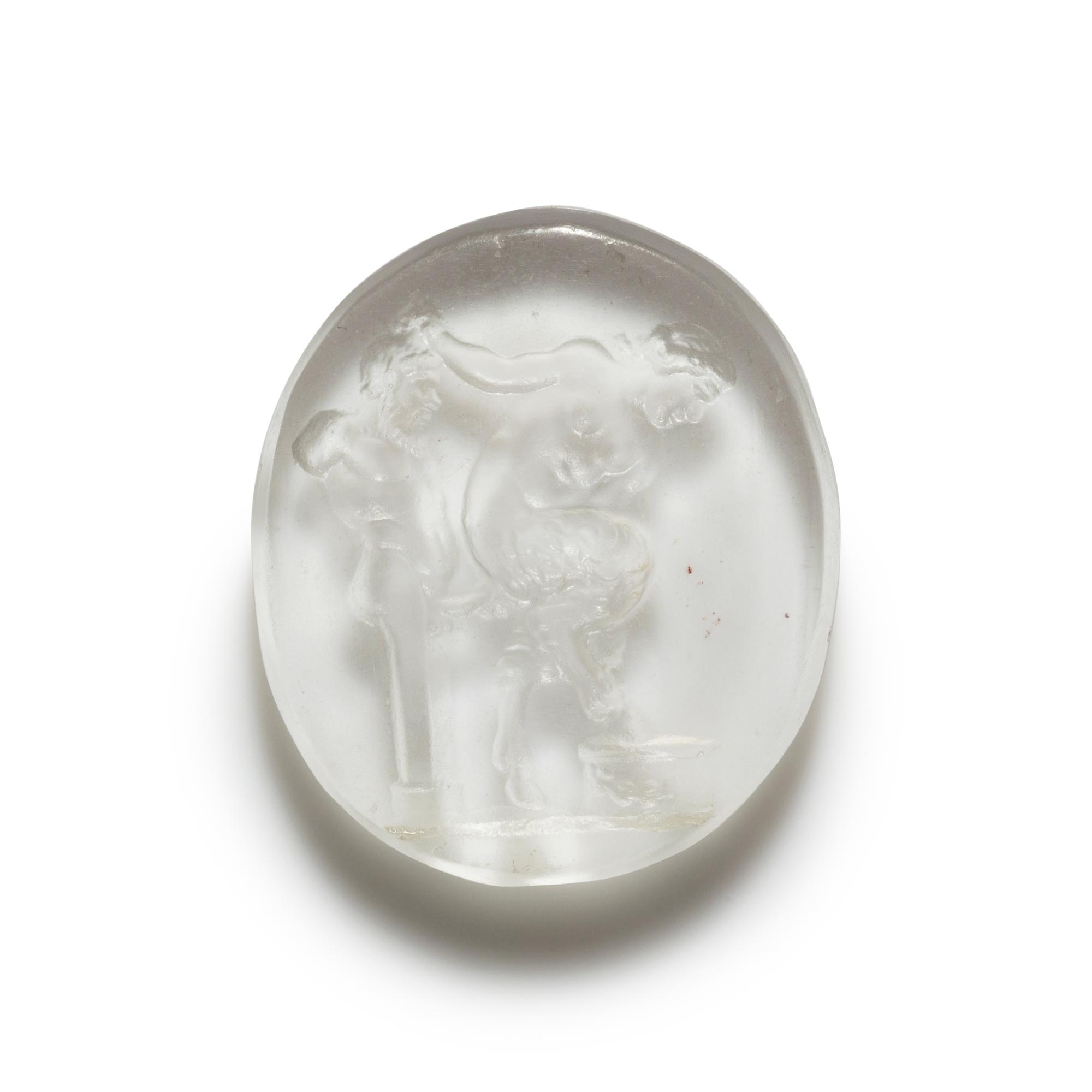 A Tassie Glass Cast Intaglio with an Erotic Scene