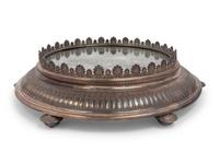 A Silvered Metal and Mirrored Table Plateau
