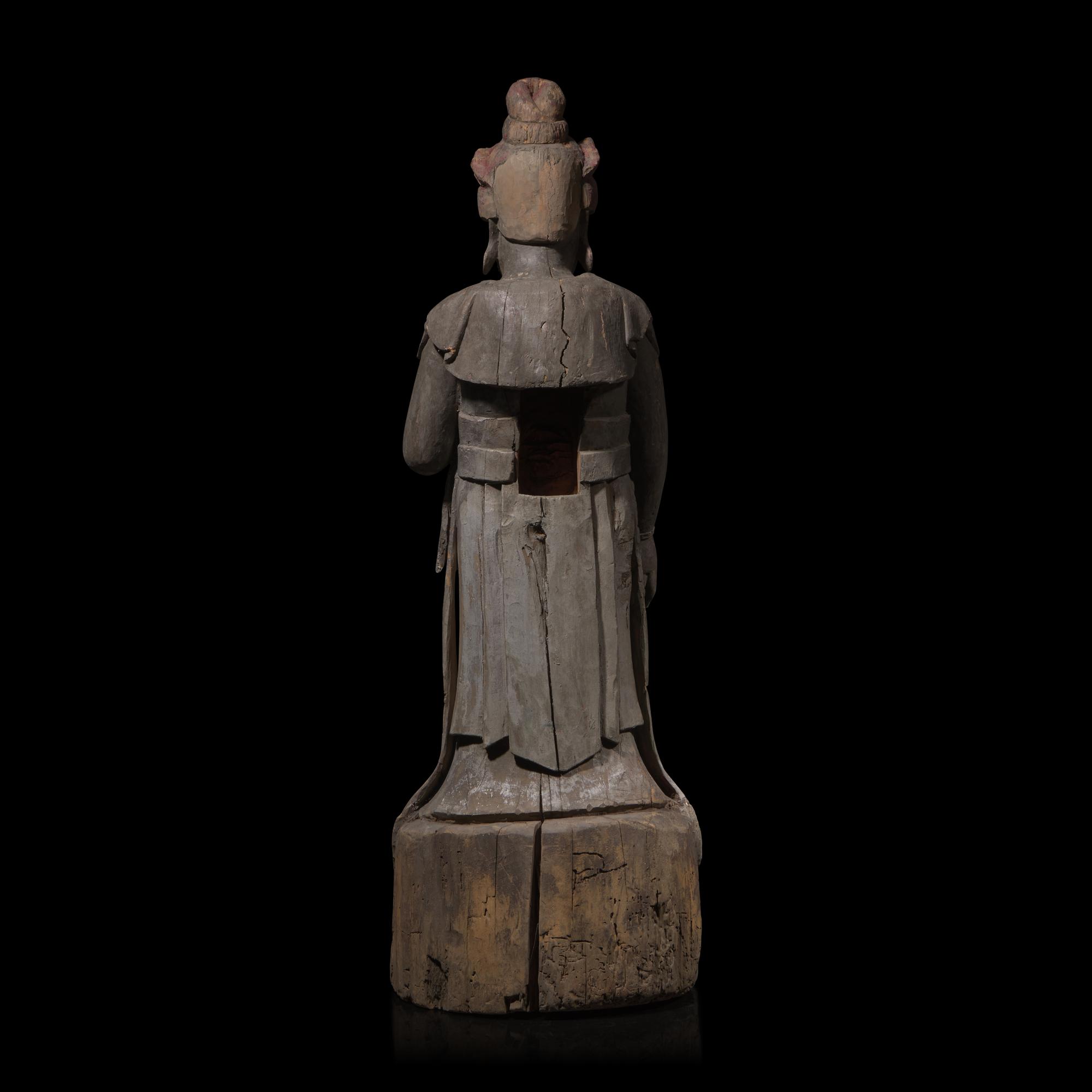 A Japanese Wood Figure of Kannon, Edo Period