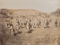 [WESTERN AMERICANA - NEW MEXICO]. Album containing photographs of cowboys and cattle in Colfax County, New Mexico, incl. views of the Urraca Ranch. Ca 1885-1895.