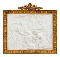A Continental Bisque Porcelain Relief Plaque