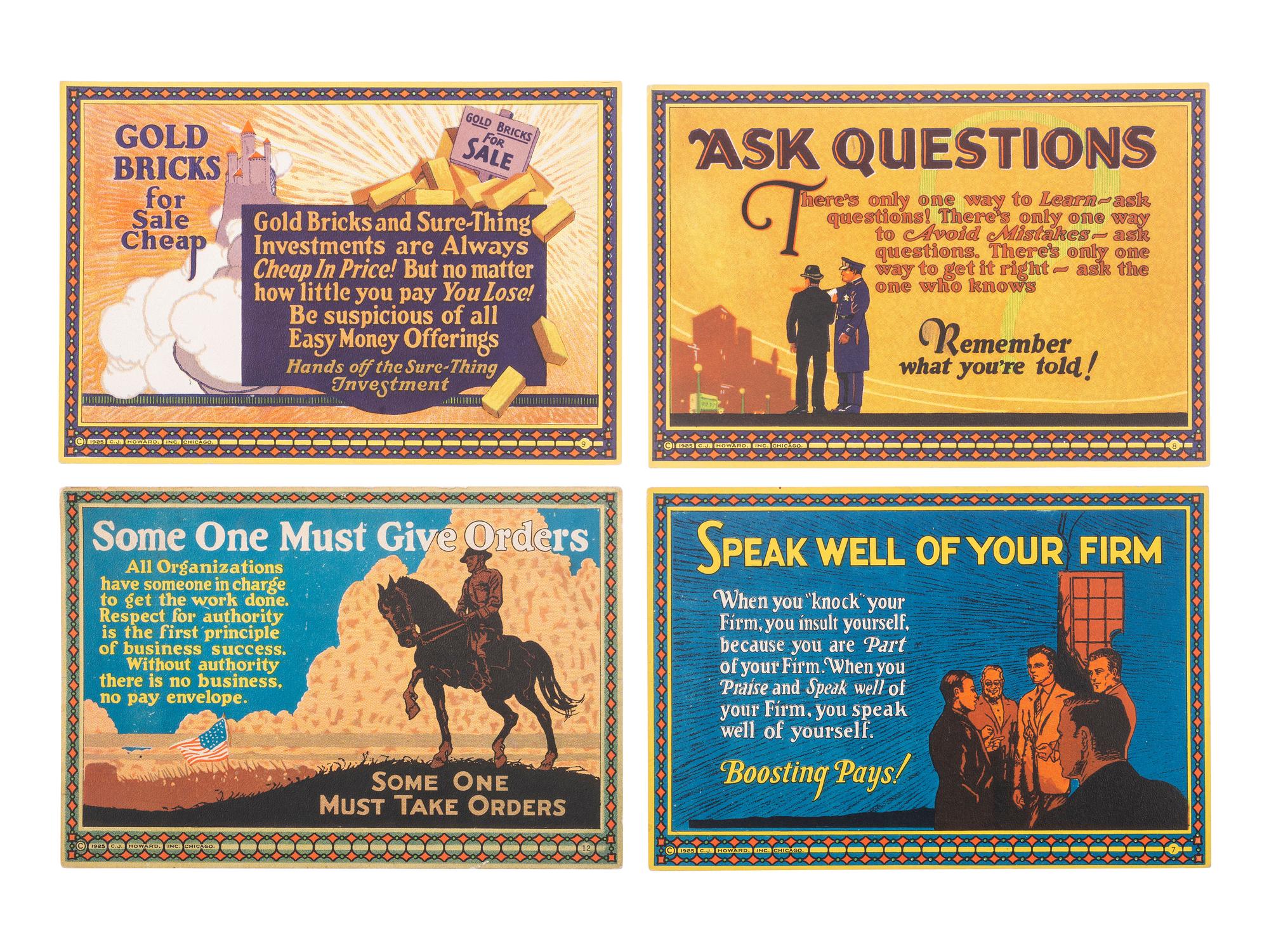 Twelve Motivational 'Action Poster' Lithograph Cards