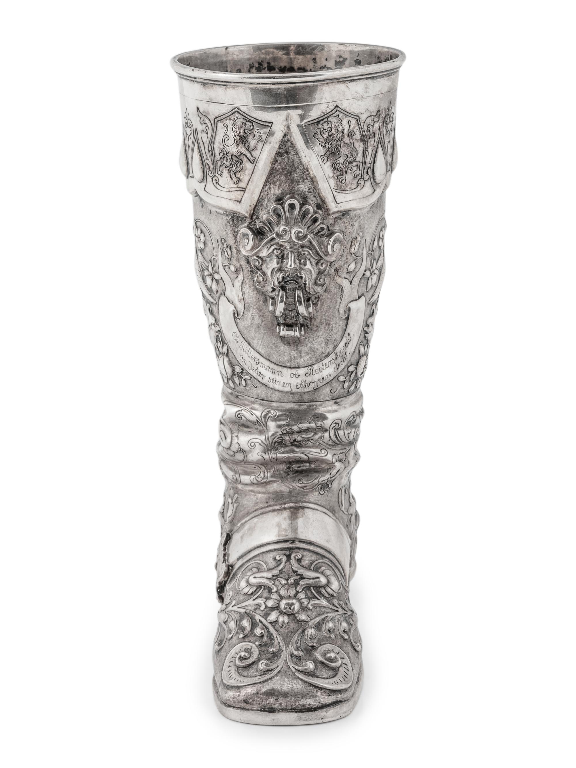 A German Hanau Silver Boot