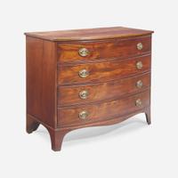A Federal inlaid mahogany bowfront chest of drawers circa 1800