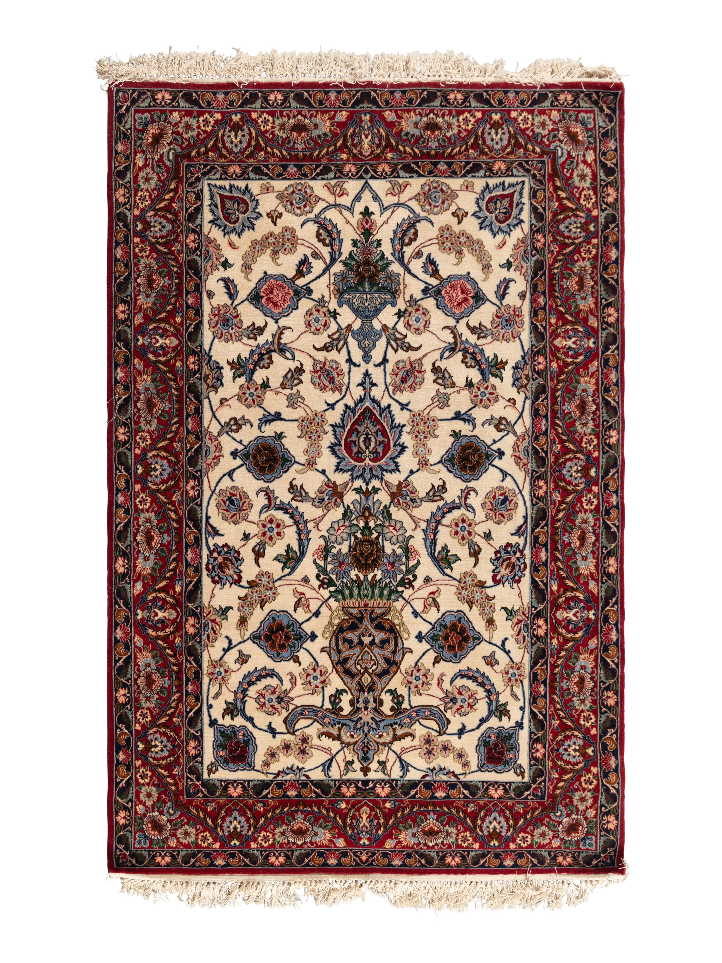 A Qom Wool Prayer Rug