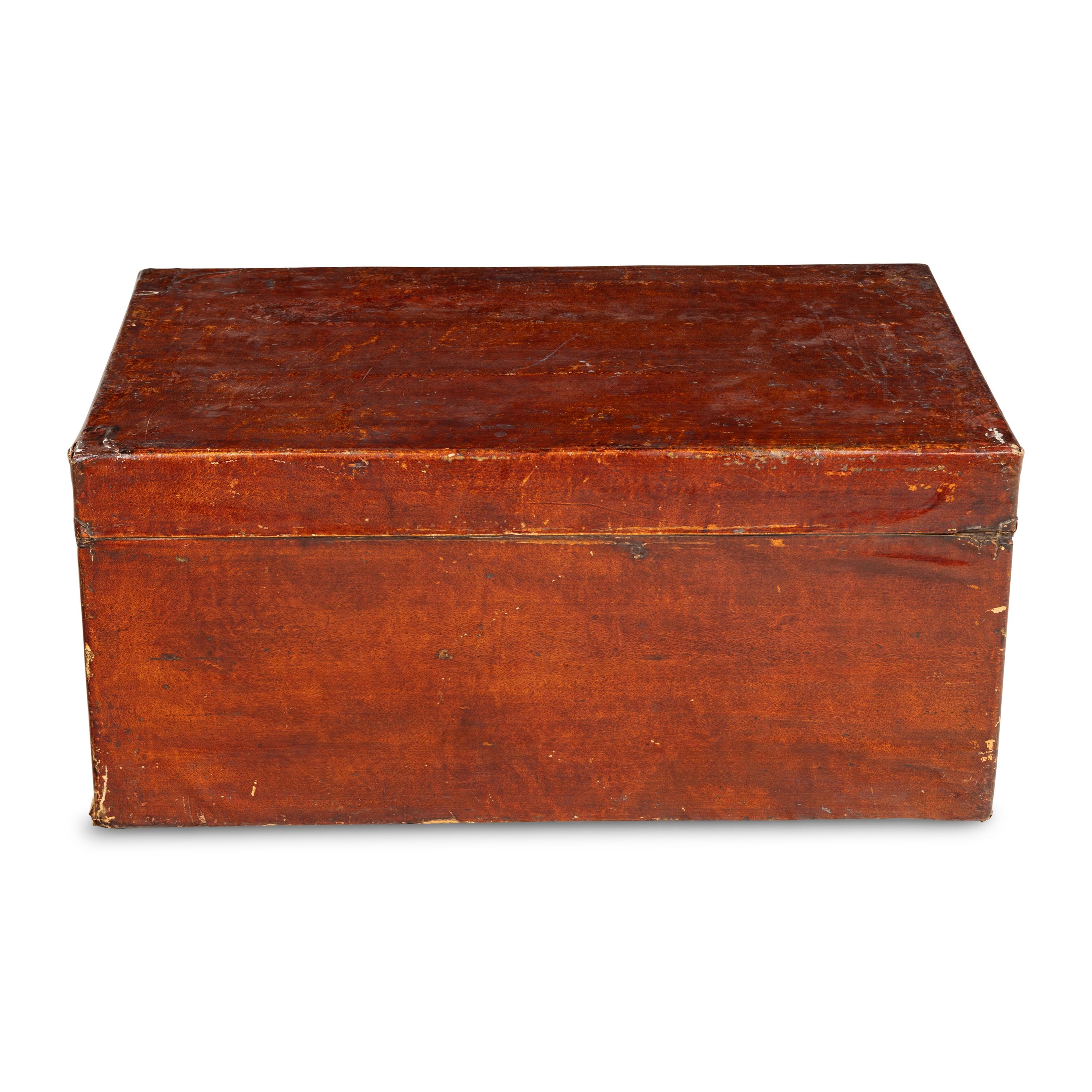 A Chinese Parchment Veneer Trunk