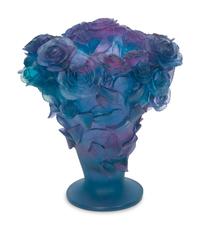 A Daum Pâte de Verre Roses Vase