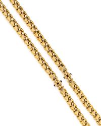 YELLOW GOLD, DIAMOND AND SAPPHIRE LONGCHAIN NECKLACE