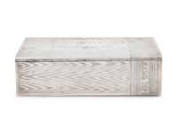 A Russian Silver Trompe l'Oeil Cigar Box