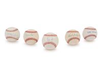 A Group of Five Hall of Fame Pitchers Single Signed Autograph Baseballs (Beckett Authentication Services Certified),