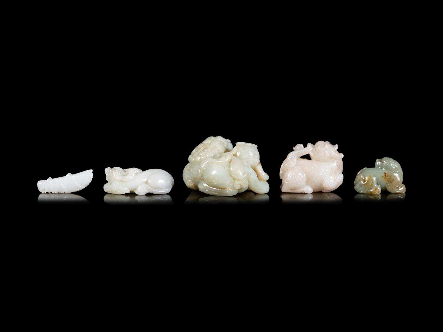 Five Chinese Jade Carvings of Animals