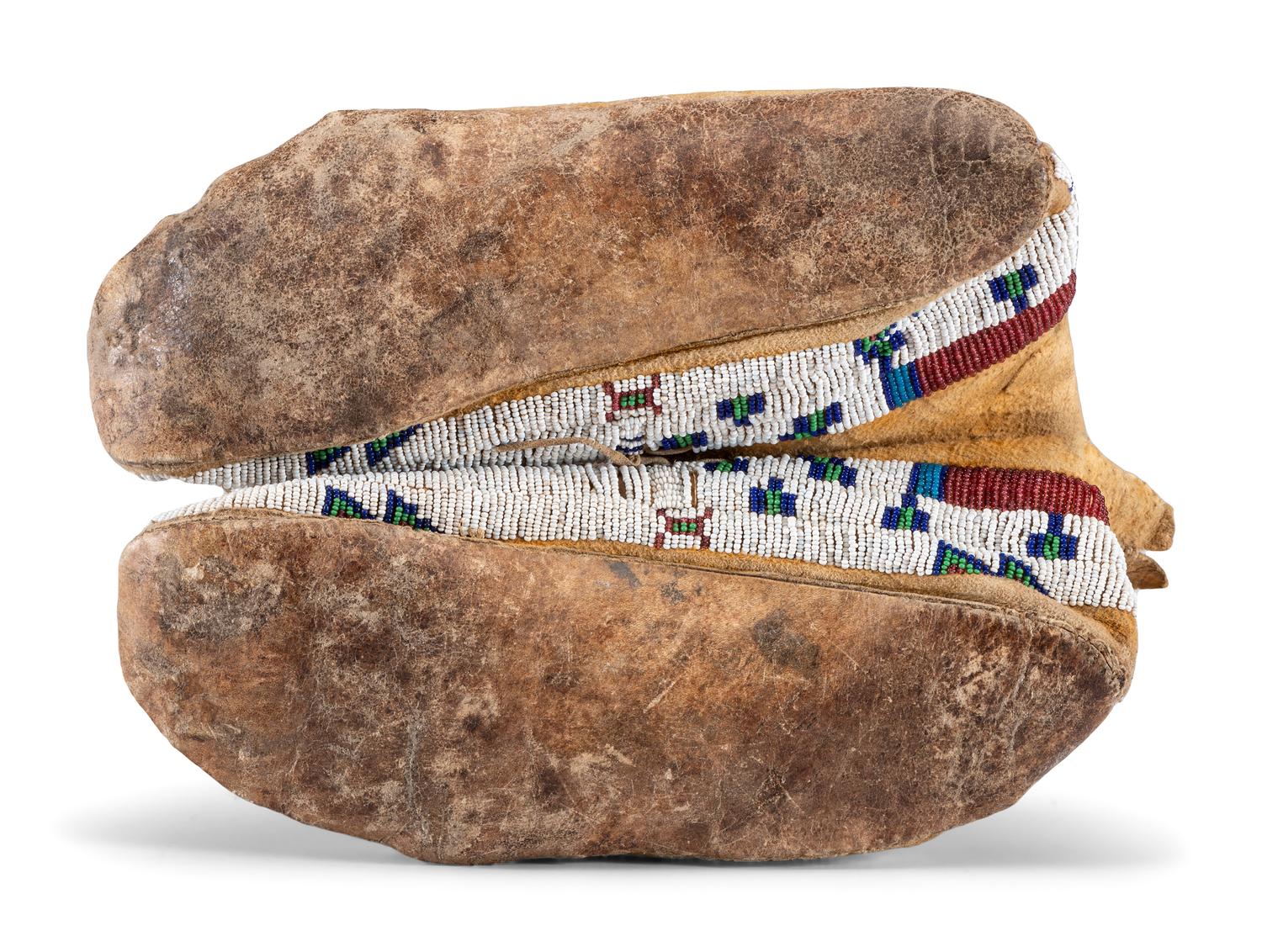 Cheyenne Beaded Hide Moccasins