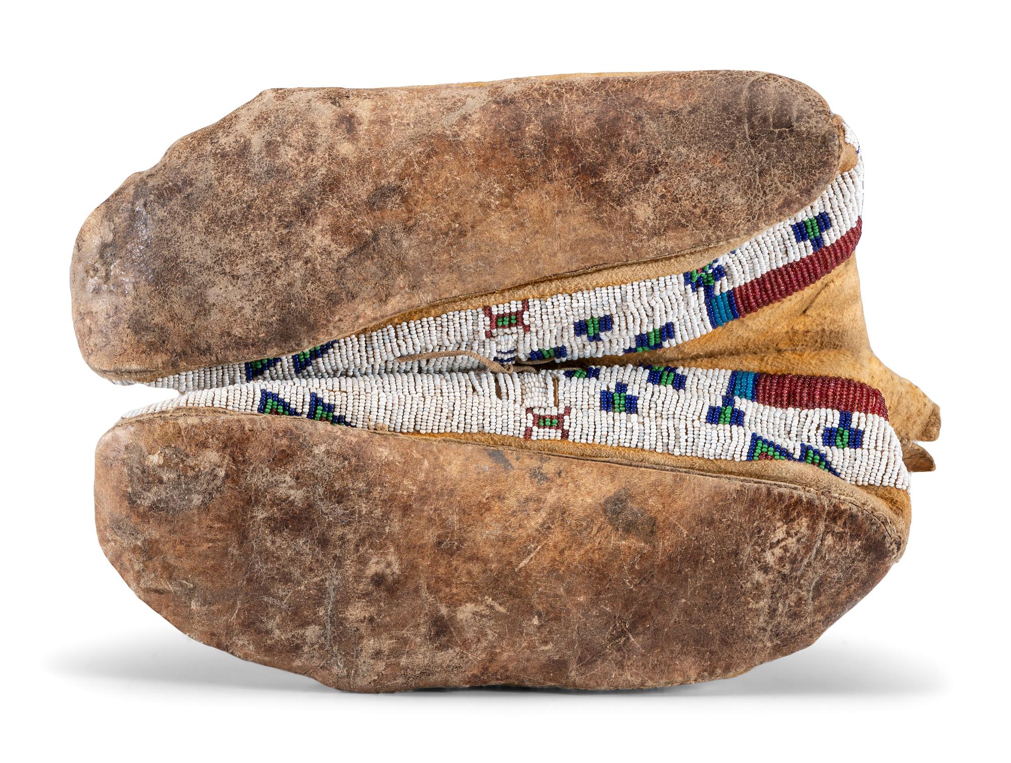 Cheyenne Beaded Hide Moccasins