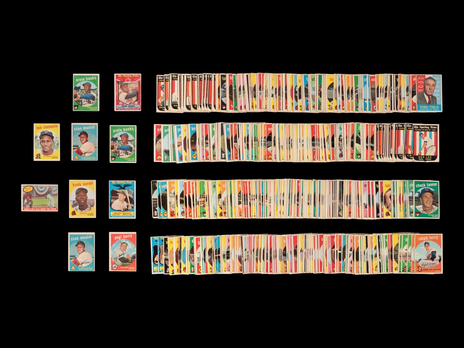 A Group of Over 575 Assorted 1959 Topps Baseball Cards Including Mickey Mantle and Multiple Hall of Famers,