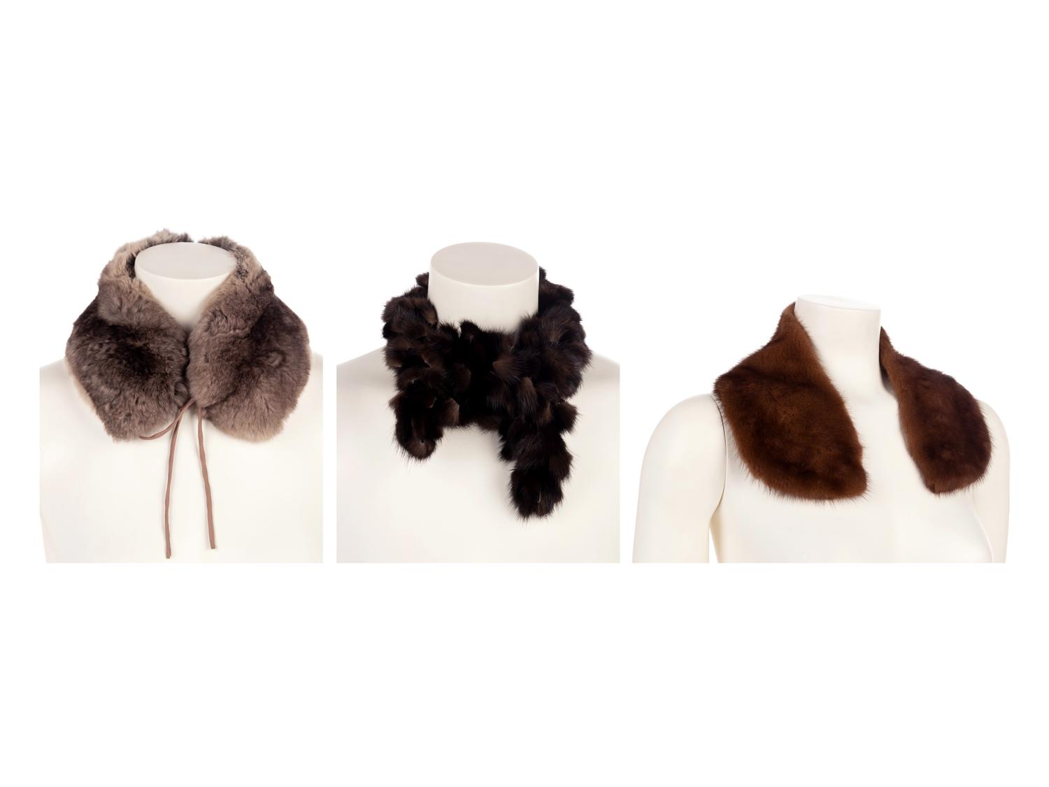 Thirteen Assorted Fur Collars: Including One Chanel, One Bergdorf Goodman, One Akris, and One J. Mendel