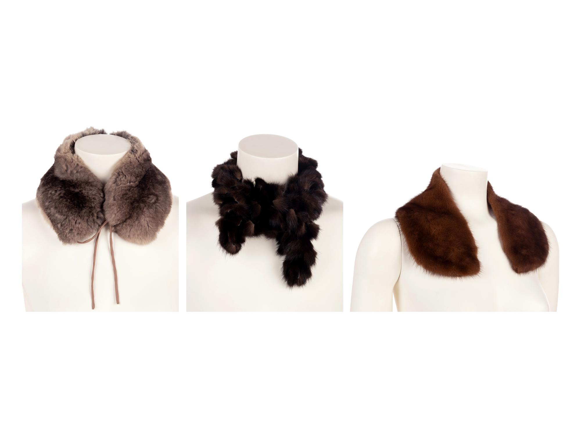 Thirteen Assorted Fur Collars: Including One Chanel, One Bergdorf Goodman, One Akris, and One J. Mendel