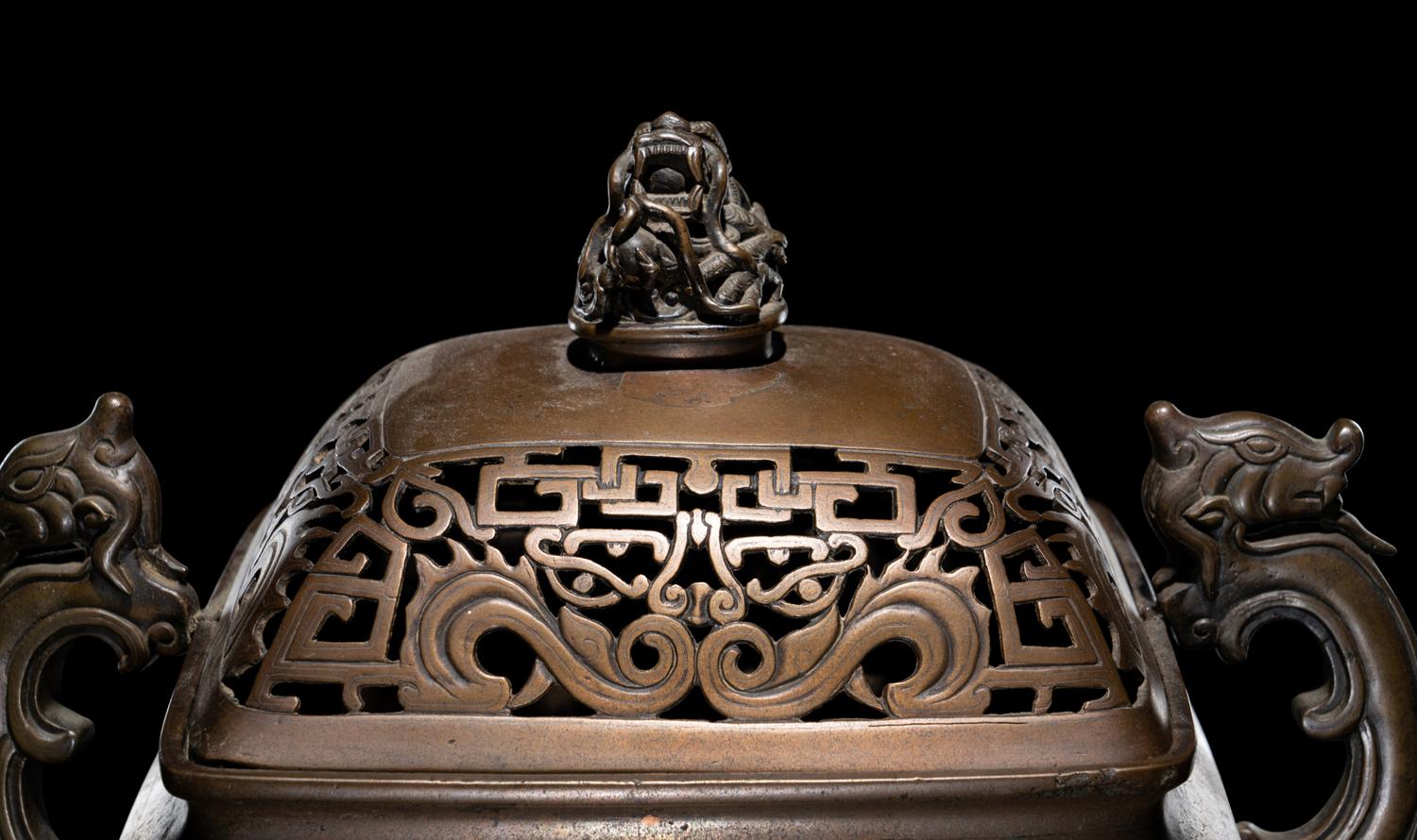 A Silver Inlaid Bronze Incense Burner