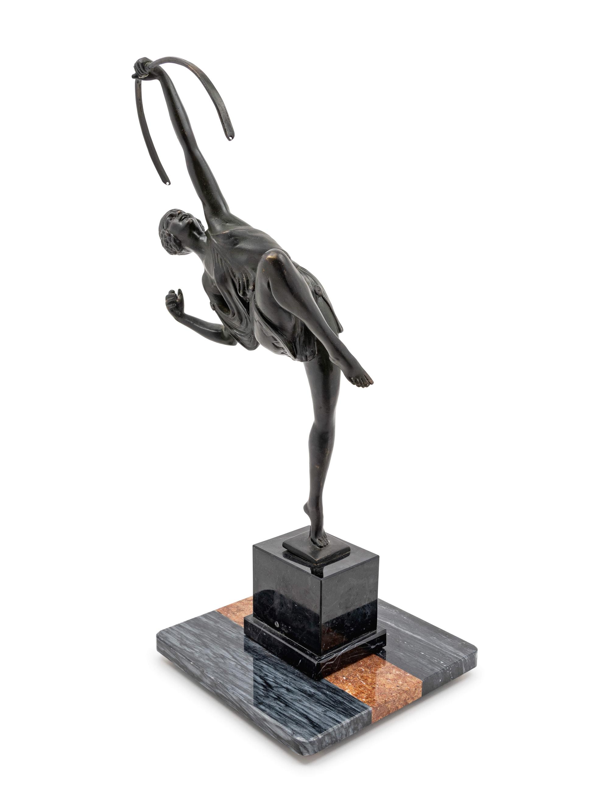 A Patinated Metal Figure of Diana