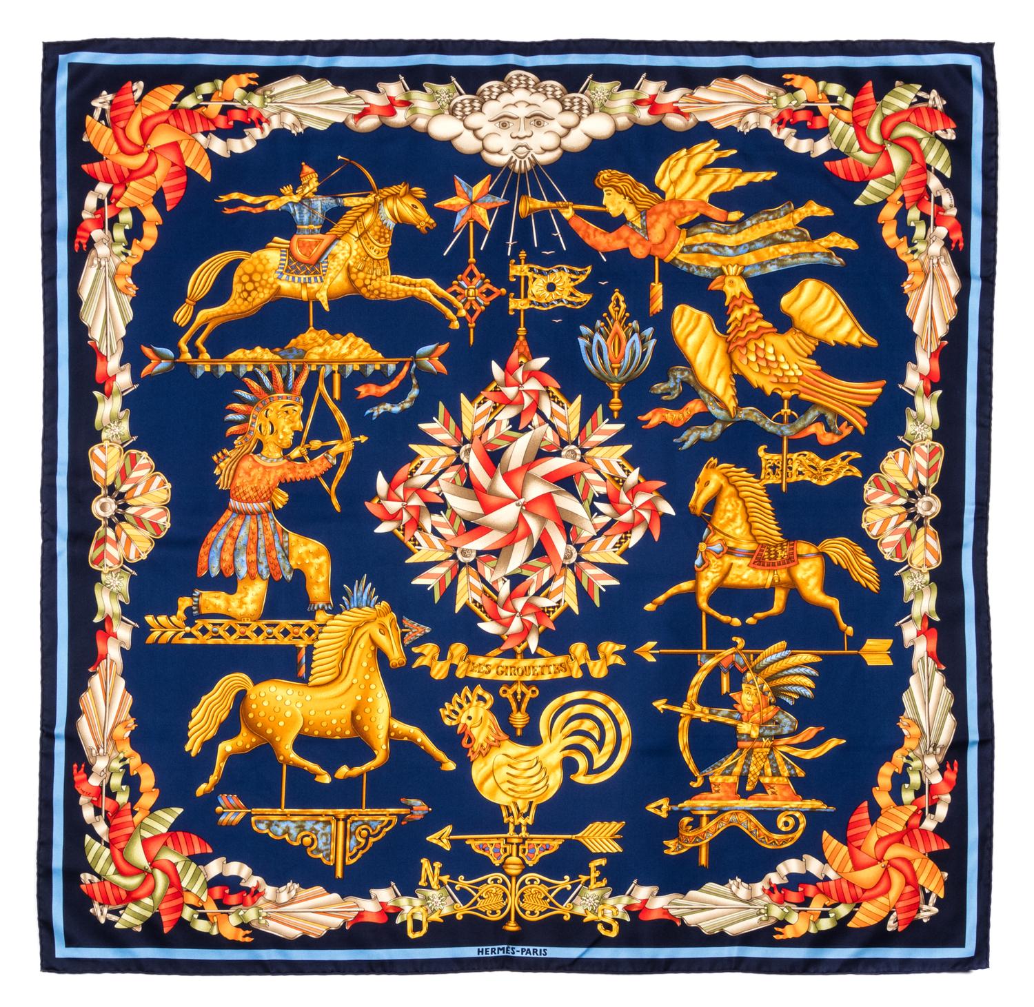 An Hermes 90cm Silk Scarf, 36"x36".