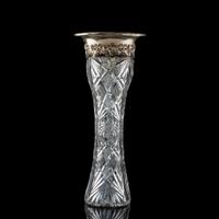 A Brilliant-Period Cut Glass Vase with an American Silver Mount