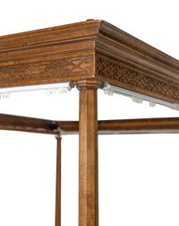 A Chinese Chippendale Style Mahogany Canopy Bed