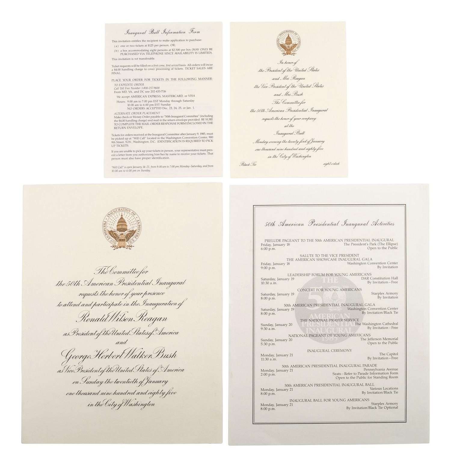 REAGAN, Ronald (1911-2004). Five signed items, most as Governor of California, plus.
