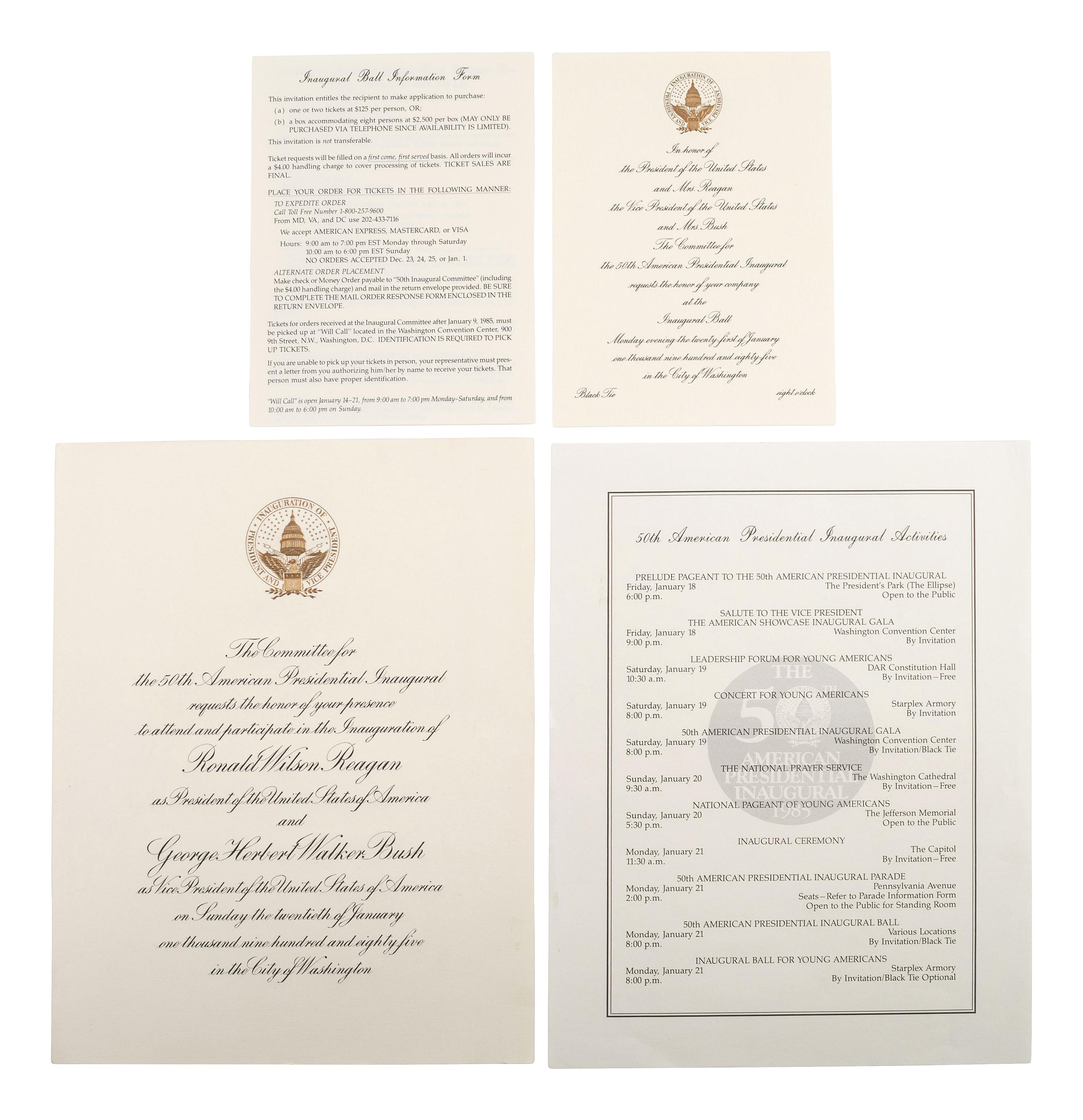 REAGAN, Ronald (1911-2004). Five signed items, most as Governor of California, plus.